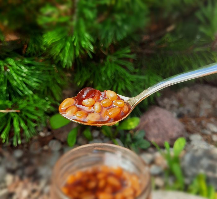 Pine needle syrup with cedar nuts and cranberries - Image 2