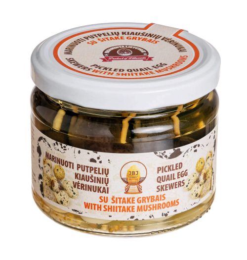 Pickled quail eggs with shiitake